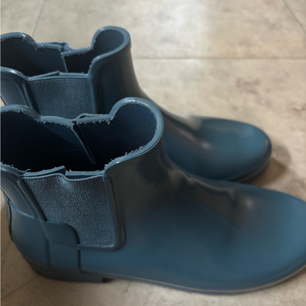 Hunter Blue Chelsea Ankle Rain Boots